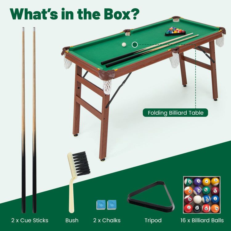 Hooya Imp.& Exp. - Folding Portable Billiards Table Game Set with Adjustable Foot Levelers