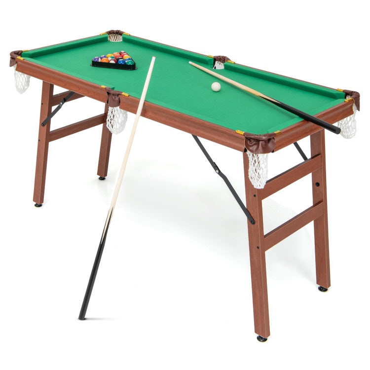 Hooya Imp.& Exp. - Folding Portable Billiards Table Game Set with Adjustable Foot Levelers