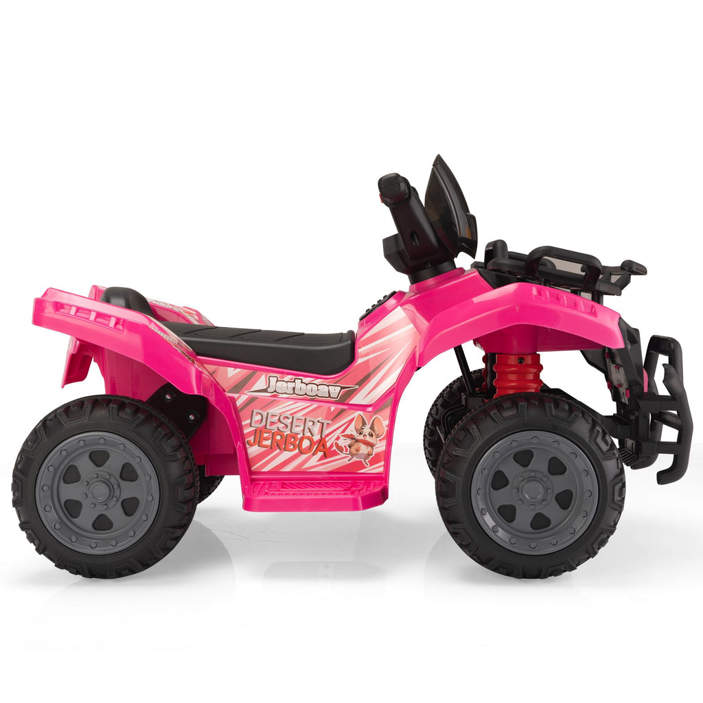 FX070 - 6V Kids Ride-On ATV Car, Powered 4-Wheeler Quad w/ Music Horn USB MP3, 1.9 MPH Max Speed, Electric Vehicle Toy for Children 18-48 Months, Rosy