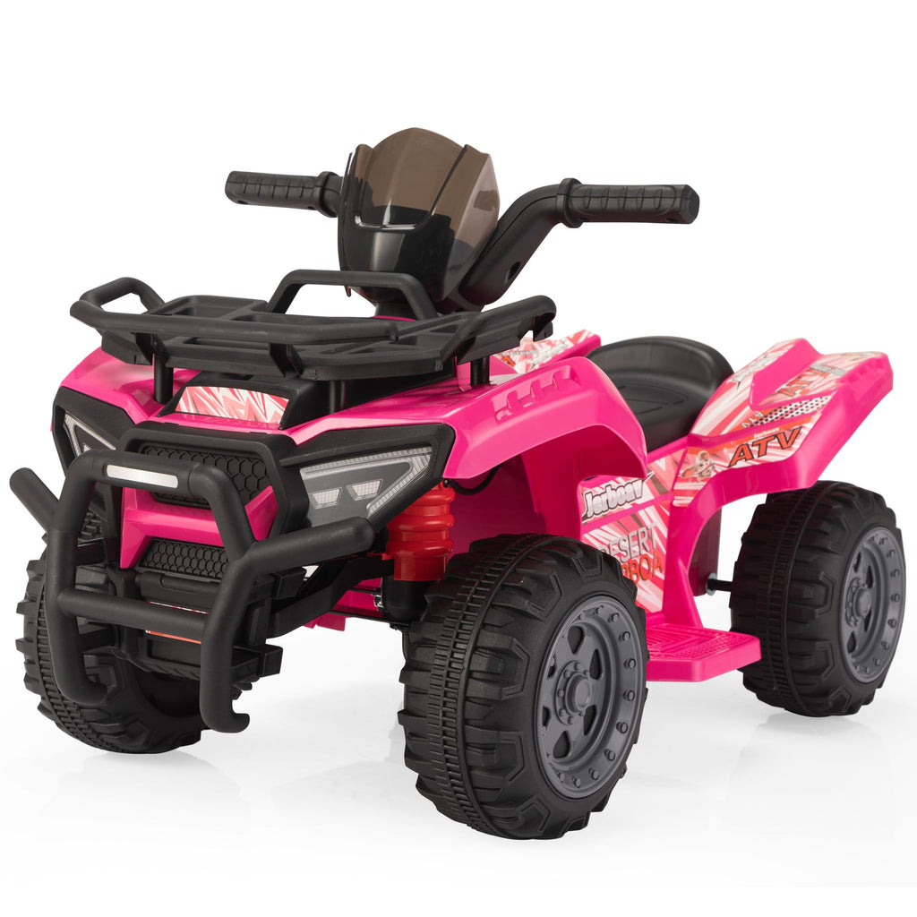 FX070 - 6V Kids Ride-On ATV Car, Powered 4-Wheeler Quad w/ Music Horn USB MP3, 1.9 MPH Max Speed, Electric Vehicle Toy for Children 18-48 Months, Rosy