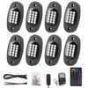 Eggracks by Global Phoenix - 8 Pods RGB LED Rock Lights DC12V Car Neon Light Kit IP68 Waterproof Underglow Lights with Double Remote Controls Wireless APP Control for Jeep Truck UTV SUV