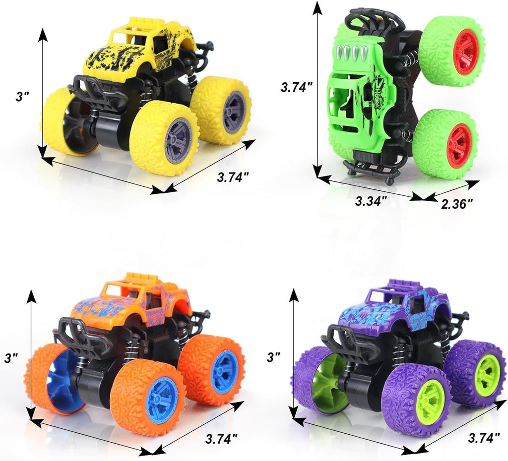 YeahaHappy-Us - Monster Truck Toys, Pull Back Vehicles Toys, Friction Powered Toy, Mini Push and Go Car Truck Inertia Vehicle, Best Christmas Birthday Party Gift
