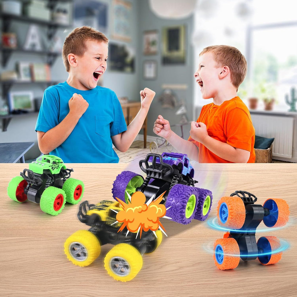 YeahaHappy-Us - Monster Truck Toys, Pull Back Vehicles Toys, Friction Powered Toy, Mini Push and Go Car Truck Inertia Vehicle, Best Christmas Birthday Party Gift