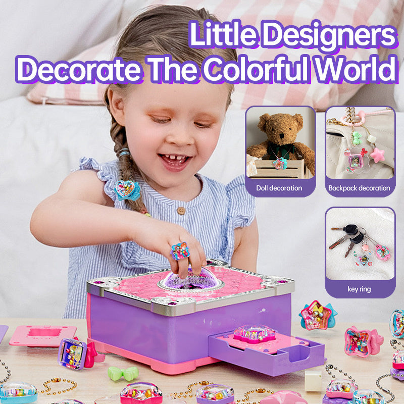 Luwuyang - 71 PCS DIY Jewel Rings Stickers Magical Kits for Little Girls, Handmade DIY Crafting Rings Bracelet Pendent Keychain, DIY Crafts for Kids, Birthday Gifts Toys for Age 3 4 5 6+ Year Old