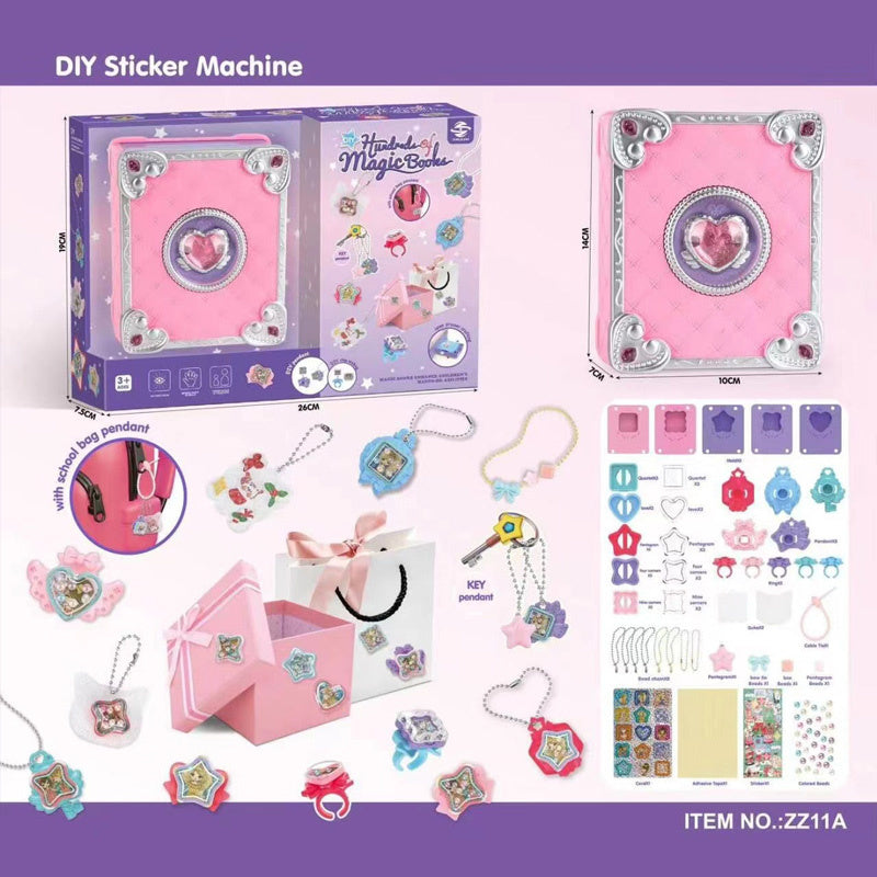 Luwuyang - 71 PCS DIY Jewel Rings Stickers Magical Kits for Little Girls, Handmade DIY Crafting Rings Bracelet Pendent Keychain, DIY Crafts for Kids, Birthday Gifts Toys for Age 3 4 5 6+ Year Old