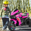 SHENGLONG - Kids Powered Ride-ons Toy, Kids Motorcycle for 3-6 Years, 12V Electric Ride on Motorcycle with Light Wheel & Bluetooth Music-Pink