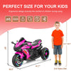 SHENGLONG - Kids Powered Ride-ons Toy, Kids Motorcycle for 3-6 Years, 12V Electric Ride on Motorcycle with Light Wheel & Bluetooth Music-Pink
