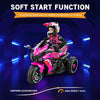 SHENGLONG - Kids Powered Ride-ons Toy, Kids Motorcycle for 3-6 Years, 12V Electric Ride on Motorcycle with Light Wheel & Bluetooth Music-Pink