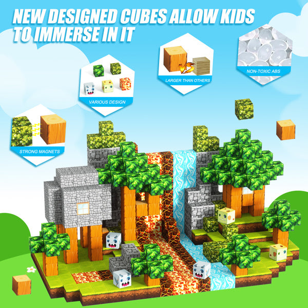 inQ Boutique - 100Pcs/Set Magnetic Building Blocks Children Kids Educational Toy Gift
