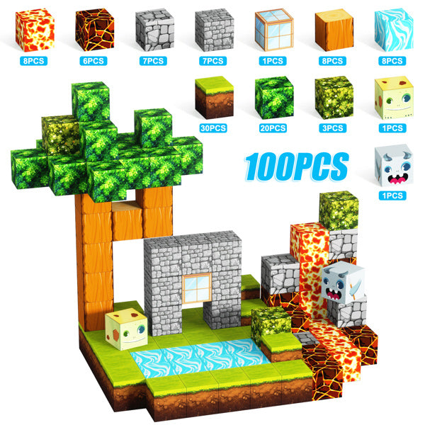inQ Boutique - 100Pcs/Set Magnetic Building Blocks Children Kids Educational Toy Gift