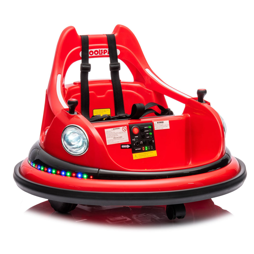 Orien Home - 12V ride on bumper car for kids,electric car for kids,1.5-5 Years Old,W/Remote Control, LED Lights, Bluetooth & 360 Degree Spin, Vehicle body with anti-collision padding
Five-point Safety Belt,2wd