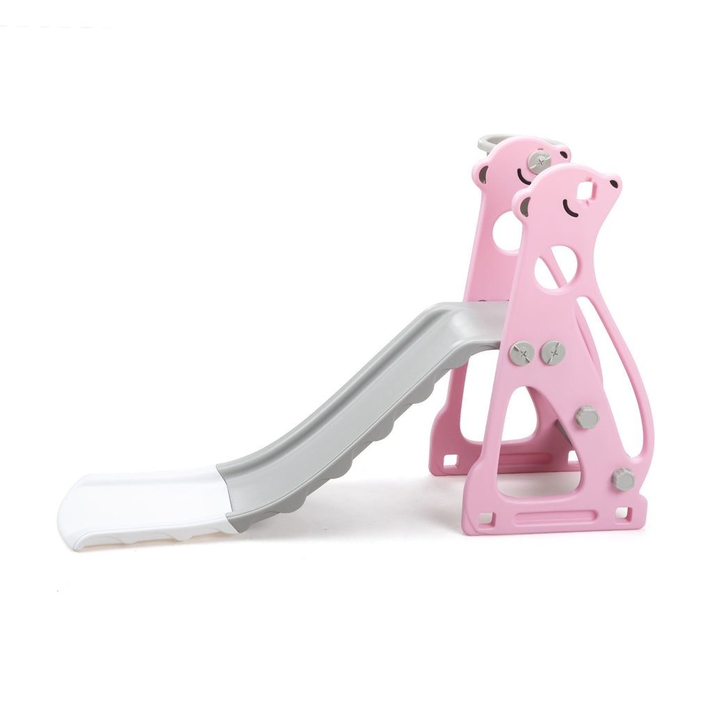 FX070 - Kids Slide Indoor Outdoor Climber Playground with Basketball Hoop