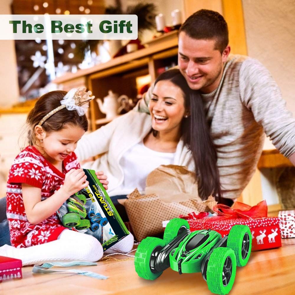 PlayVibe - Rc Stunt Cars: Double Sided 360Â°Flip Rotating 4WD Race Car Toy For Outdoor & Indoor Birthday Gift