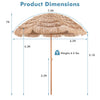 Summit Supplies - 7.2 Feet Patio Thatched Tiki Umbrella Hawaiian Hula Beach Umbrella