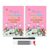 BOMING - Reusable Magic Copybook Drawing Toys Pen Control Training Writing for Children 3D Magic Notebook Writing Lettering Calligraphy Notebooks