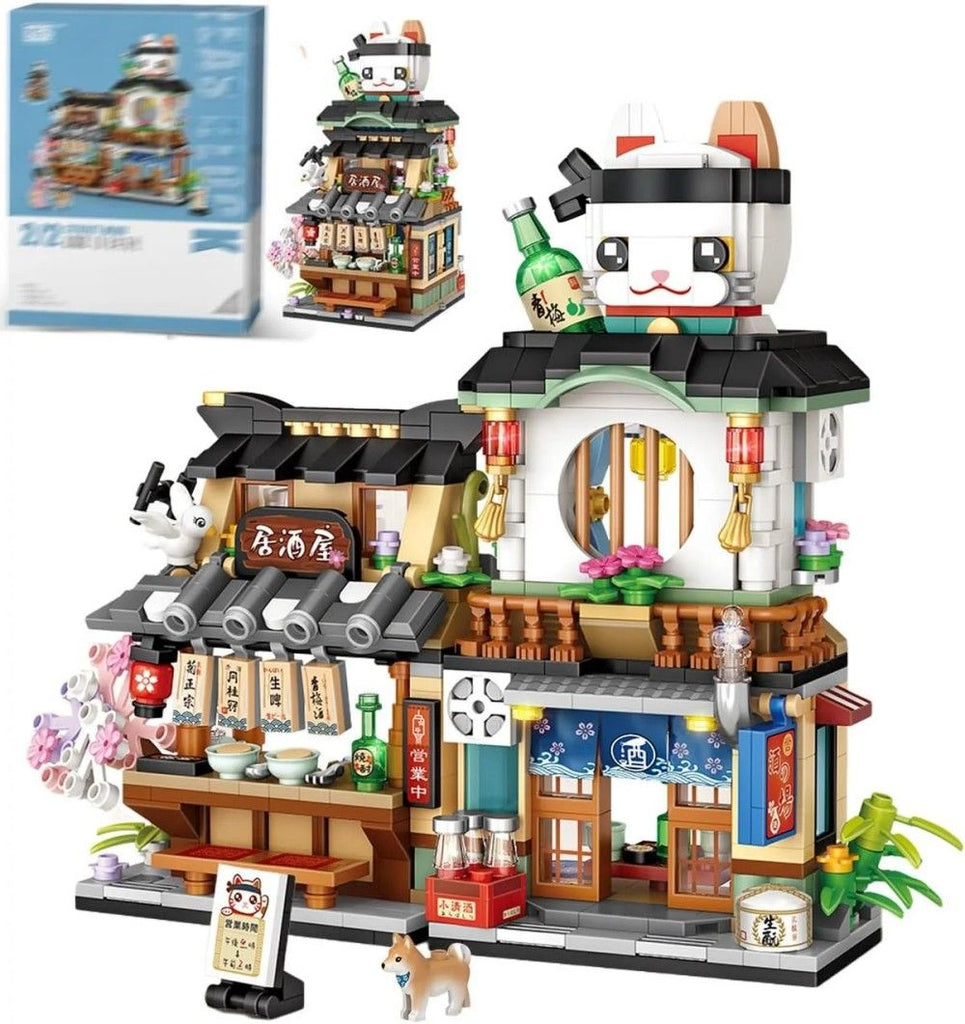SHENGLONG - 4 PACK Brick Building Set for Kids, 2969 PCS Building Blocks Kit Japanese Street Building Toy Set Gift for 6-15 Years Old Kid and Adult