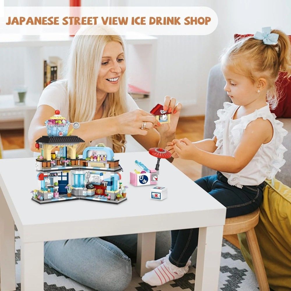 SHENGLONG - 4 PACK Brick Building Set for Kids, 2969 PCS Building Blocks Kit Japanese Street Building Toy Set Gift for 6-15 Years Old Kid and Adult
