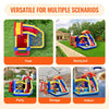 VEVOR Inflatable Bounce House, Outdoor High Quality Playhouse Trampoline, Jumping Bouncer with Blower, Slide, and Storage Bag, Family Backyard Bouncy Castle, for Kid Ages 3â€“8 Years, 131x133x91 inch