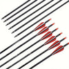 inQ Boutique - 31.5-inch targeted hunting arrows, suitable for compound, anti bending, and British longbows, with detachable tips (12pack)