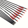 inQ Boutique - 31.5-inch targeted hunting arrows, suitable for compound, anti bending, and British longbows, with detachable tips (12pack)