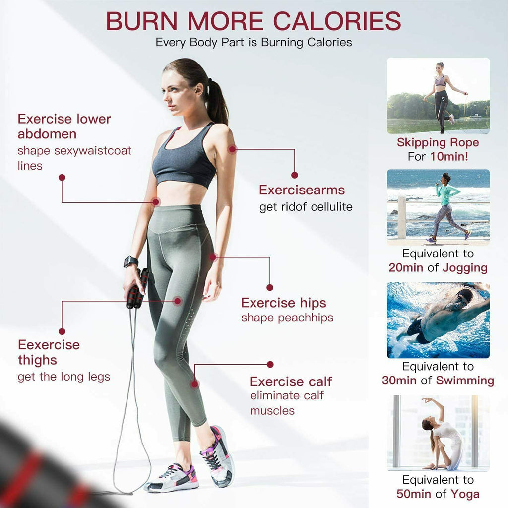 popmarket - Jump' Rope Tangle-Free Rapid Speed Jumping Rope Cable With Ball Bearings Steel Skipping Rope Gym Fitness Home Exercise Slim Body