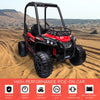 Yeah Depot - 12V Dual Motor Kids Electric Ride-on UTV Toy, Batter Powered Truck with Forward and Reverse Function, Headlights, MP3/USB Music Connection, Suspension, & Remote Control, Red