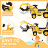 Yeah Depot - Kids Excavator Ride-on Pulling Cart with Sound Effects, Kids Digger Sit n Scoot Ride-on Toy for Toddler or Preschool Age with Under-Seat Storage, Treaded Wheels