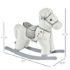 Yeah Depot - Kids Plush Ride-On Rocking Horse with Bear Toy, Children Chair with Soft Plush Toy & Fun Realistic Sounds, White