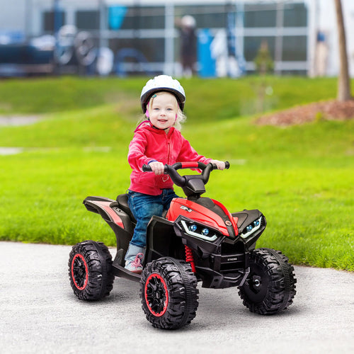 Yeah Depot - 12V Kids ATV Quad Car with Forward & Backward Function, Four Wheeler for Kids with Wear-Resistant Wheels, Music, Electric Ride-on ATV for Toddlers Ages 3+ Years Old, Red