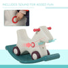 Yeah Depot - Kids 2 in 1 Rocking Horse & Sliding Car for Indoor & Outdoor Use w/ Detachable Base, Wheels, Smooth Materials, Grey and Green