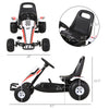 Yeah Depot - Pedal Go Kart Children Ride on Car Racing Style with Adjustable Seat, Plastic Wheels, Handbrake and Shift Lever, White