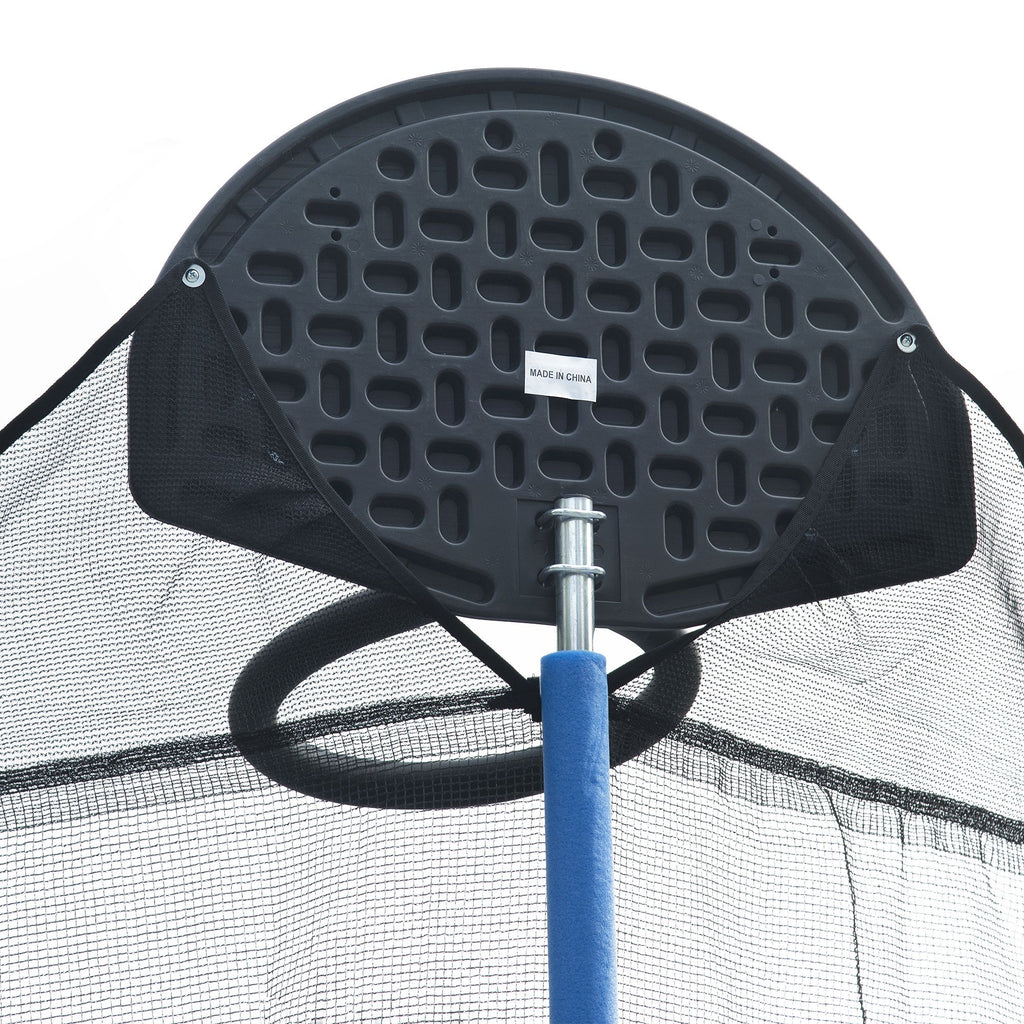 Yeah Depot - 14FT Trampoline for Adults & Kids with Basketball Hoop, Outdoor Trampolines w/Ladder and Safety Enclosure Net for Kids and Adults,Double-side Color cover