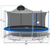 Yeah Depot - 16FT Trampoline for Adults & Kids with Basketball Hoop, Double-sided cover,Outdoor Trampolines w/Ladder and Safety Enclosure Net for Kids and Adults
