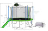 Yeah Depot - 16FT Trampoline with Slide , Outdoor Trampoline for Kids and Adults with Enclosure Net and Ladder,football goal,backboard