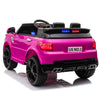 Yeah Depot - 12V Kids Ride On SUV Cop Car with Remote Control, Siren Sounds Alarming Lights, Music Story - Rose Red