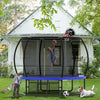 Yeah Depot - 10FT Pumpkin Trampoline, Outdoor Trampoline with Basketball Hoop, Enclosure Net and Ladder