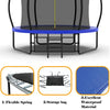 Yeah Depot - 10FT Pumpkin Trampoline, Outdoor Trampoline with Basketball Hoop, Enclosure Net and Ladder
