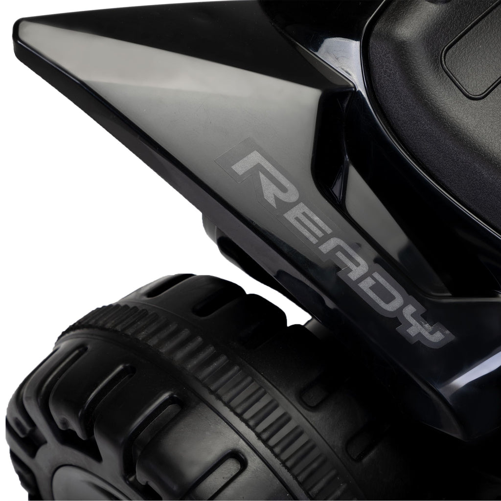 Yeah Depot - Kids Ride-on ATV, 6V Battery Powered Electric Quad Car with Music, LED Lights and Spray Device, 4 Wheeled Ride-on Toy for Toddlers Age 3-5, Black