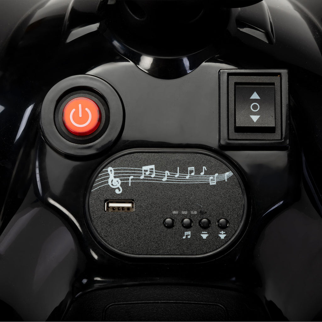 Yeah Depot - Kids Ride-on ATV, 6V Battery Powered Electric Quad Car with Music, LED Lights and Spray Device, 4 Wheeled Ride-on Toy for Toddlers Age 3-5, Black