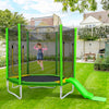 Yeah Depot - 7FT Trampoline for Kids with Safety Enclosure Net, Slide and Ladder, Easy Assembly Round Outdoor Recreational Trampoline