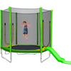 Yeah Depot - 7FT Trampoline for Kids with Safety Enclosure Net, Slide and Ladder, Easy Assembly Round Outdoor Recreational Trampoline