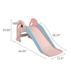 Yeah Depot - 2 in 1 Slide, Toddler Freestanding Extra Long Slide with Basketball Hoop & Ball, Indoor Outdoor, Pink
