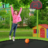 Yeah Depot - 15FT Trampoline with Basketball Hoop Inflator and Ladder(Inner Safety Enclosure) Green