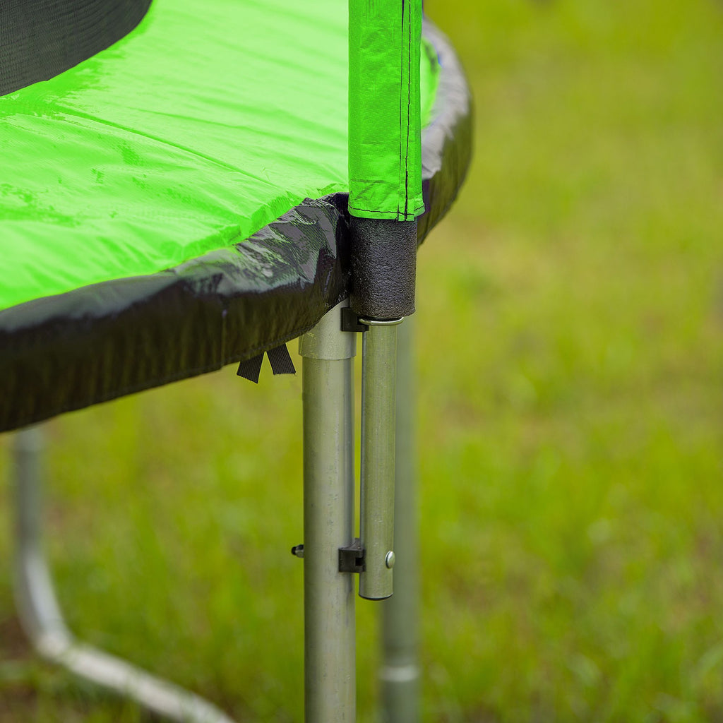 Yeah Depot - 15FT Trampoline with Basketball Hoop Inflator and Ladder(Inner Safety Enclosure) Green
