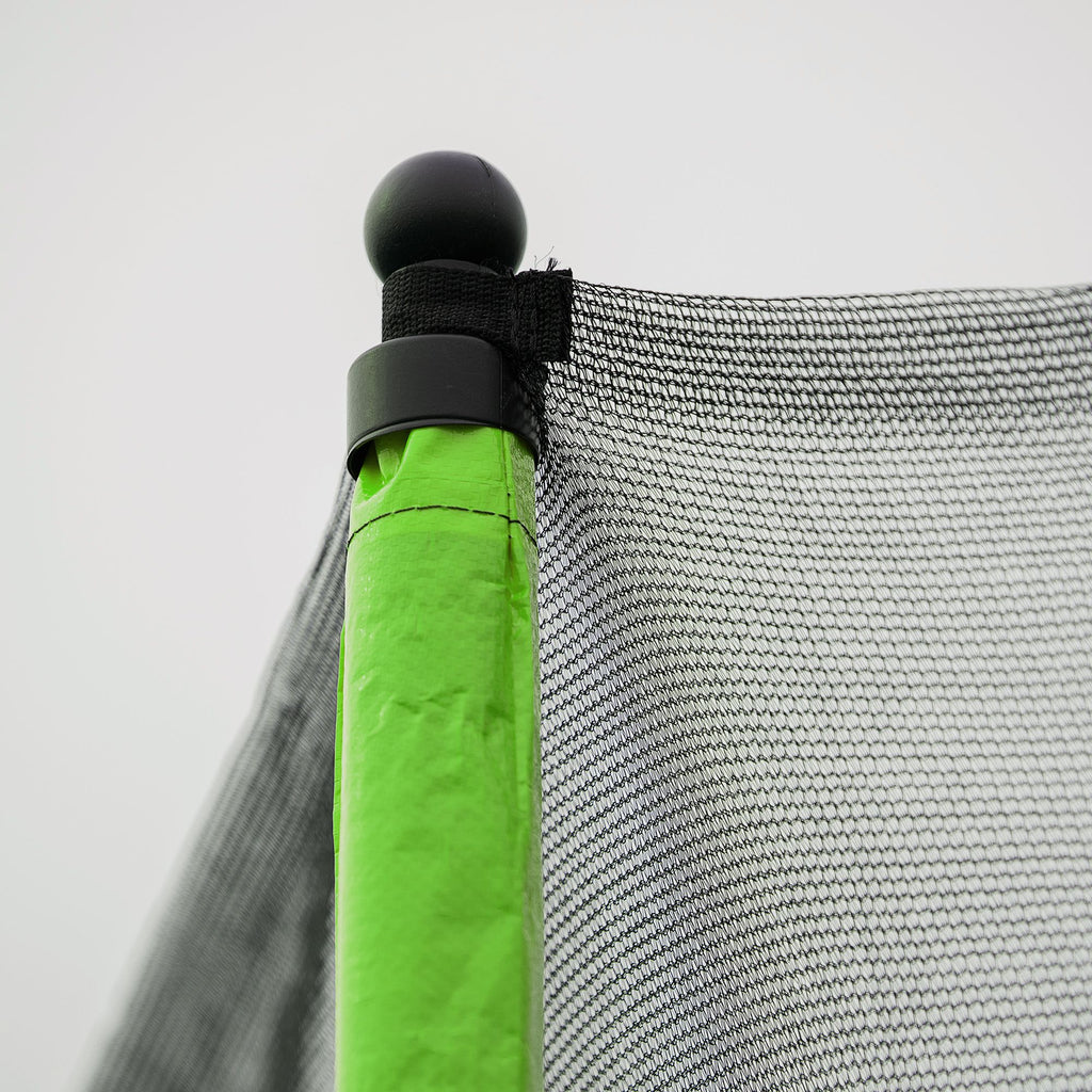 Yeah Depot - 14FT Trampoline with Basketball Hoop Inflator and Ladder(Inner Safety Enclosure) Green