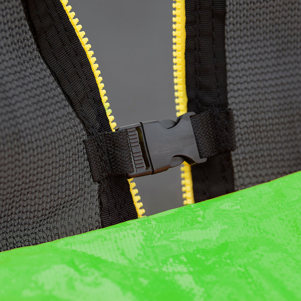 Yeah Depot - 14FT Trampoline with Basketball Hoop Inflator and Ladder(Inner Safety Enclosure) Green