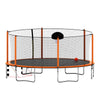 Yeah Depot - 16FT Trampoline with Basketball Hoop pump and Ladder(Inner Safety Enclosure) with soccer goal orange