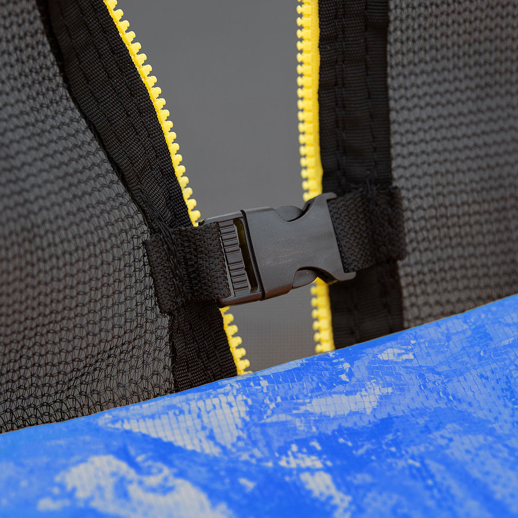 Yeah Depot - 15FT Trampoline with Basketball Hoop Inflator and Ladder(Inner Safety Enclosure) Blue