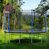 Yeah Depot - 15FT Trampoline with Basketball Hoop Inflator and Ladder(Inner Safety Enclosure) Blue