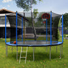 Yeah Depot - 15FT Trampoline with Basketball Hoop Inflator and Ladder(Inner Safety Enclosure) Blue
